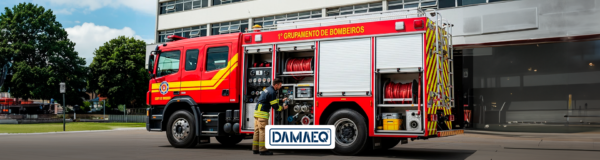 segurança operacional com caminhões de bombeiros